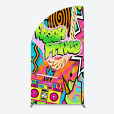 Aperturee - Aperturee 90s Hip Hop Themed Fresh Prince Half Moon Arch Backdrop Retro Graffiti Art for Baby Shower Throwback Birthday Party